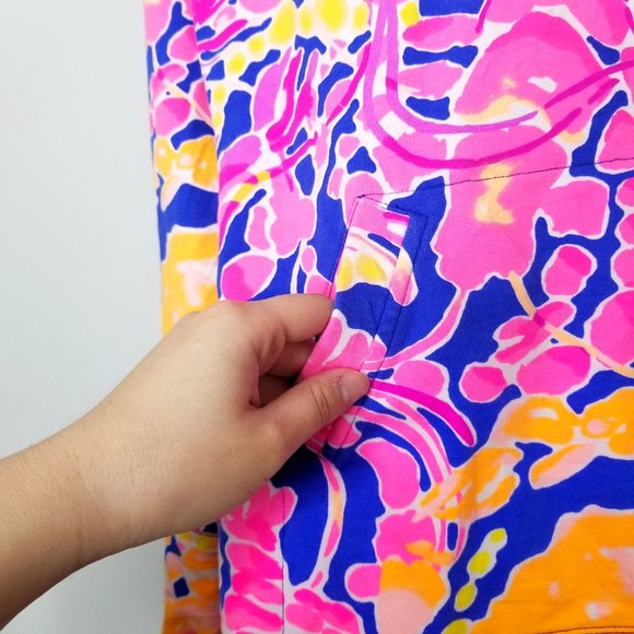 LILLY PULITZER Pink Blue UPF 50+ Skipper Printed Popover Sweater - Picture 7 of 11